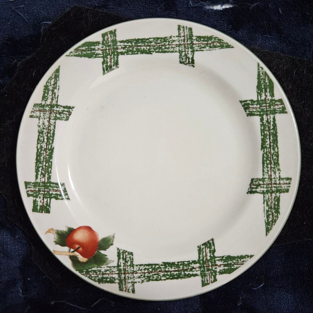 Citation Cades Cove Salad Plates Set of 4 Apple Green Plaid